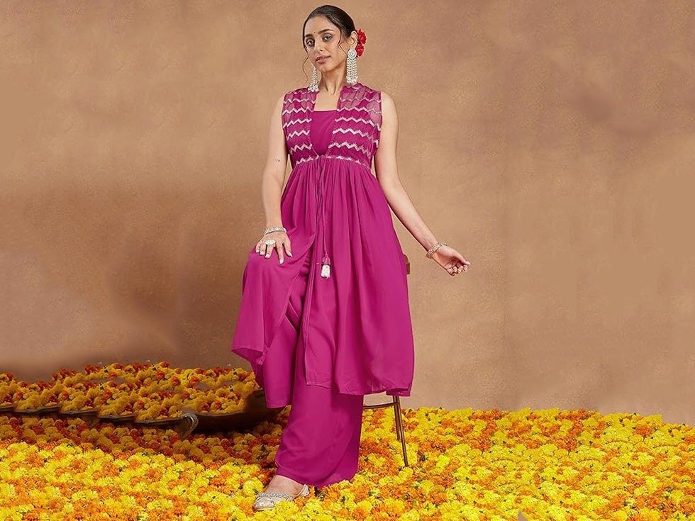 Best buy, efdbestbuy, www.efdbestbuy.com, efd best buy, efd bestbuy, efd-bestbuy, efd-best-buy, shopping advisor, efd shopping advisor, efd best buy shopping advisor, consult before buy, efd consult before buy, efd best buy consult before buy, Janasya women’s pink georgette sequined front slit kurta with crop top palazzo set is a stunning ethnic wear outfit designed for modern women looking for stylish and elegant festive fashion in India. This designer kurta set features a lightweight georgette fabric with beautiful sequin detailing, a trendy front slit design, and a coordinated crop top with palazzo pants, making it perfect for weddings, parties, festive celebrations, and special occasions. The breathable fabric ensures comfort while maintaining a graceful and flowy silhouette. Ideal for those searching for trendy ethnic wear sets, party wear kurta palazzo sets, or stylish Indo-western outfits for women, this Janasya outfit offers a perfect blend of tradition and contemporary fashion, making it a must-have addition to your wardrobe.